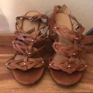 Brown sandals wedges